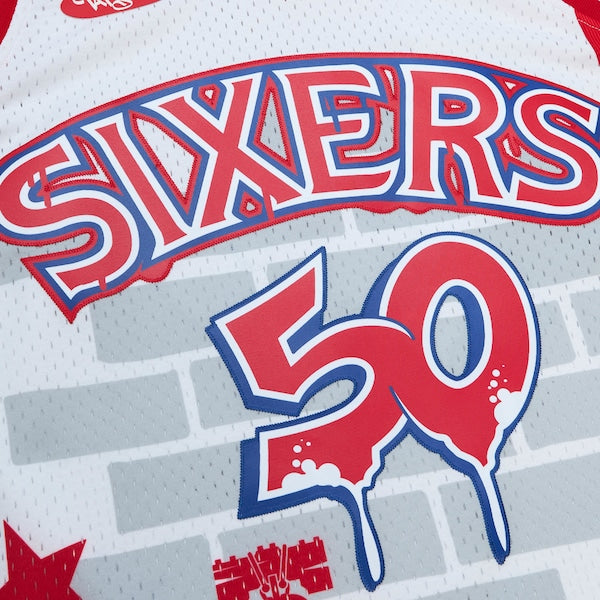 Philadelphia 76ers x Tats Cru Hardwood Classics Fashion Jersey - White