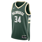 Giannis Antetokounmpo Milwaukee Bucks Nike Unisex Swingman Jersey - Icon Edition - Hunter Green/White