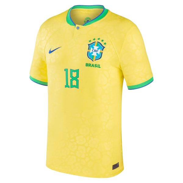Gabriel Jesus Brazil National Team Nike 2022/23 Replica Home Jersey - Yellow