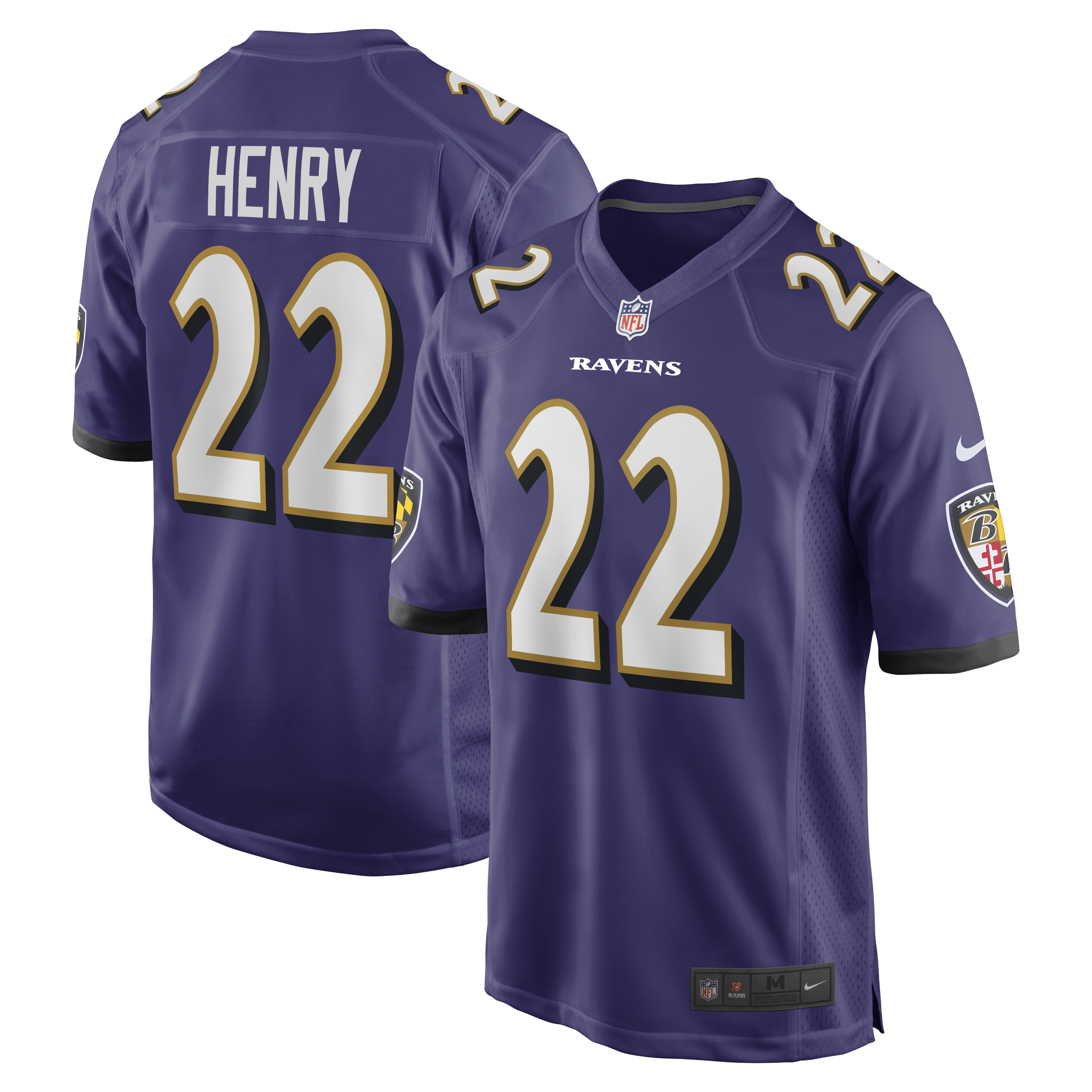 Derrick Henry Baltimore Ravens Nike Alternate Game Jersey -  Black/Purple