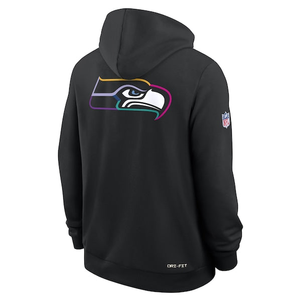 Seattle Seahawks Nike 2025 NFL Crucial Catch Sideline Standard Issue Dri-FIT Hoodie - Black