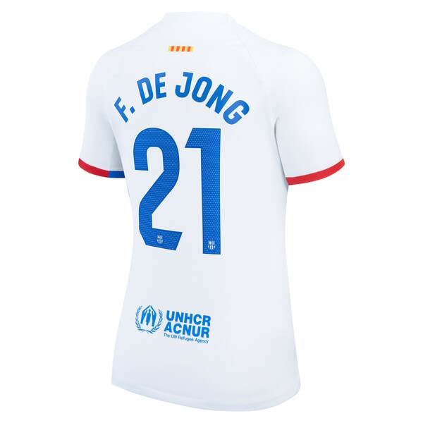 Frenkie de Jong Barcelona Nike Women's 2023/24 Away Replica Jersey - White