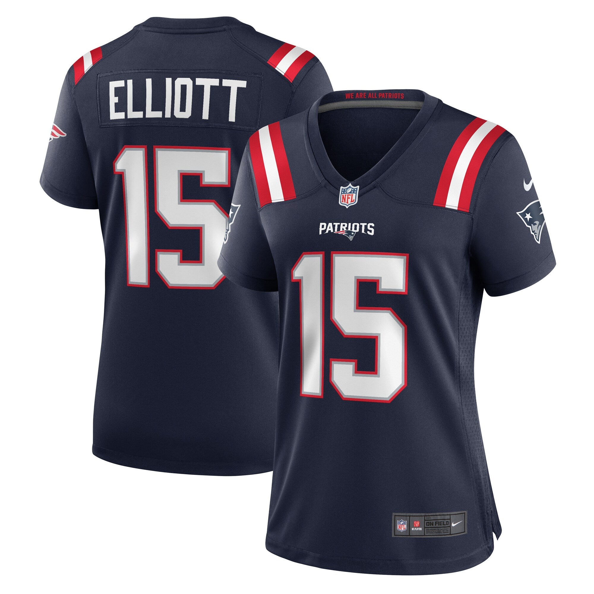 Ezekiel Elliott New England Patriots Nike Women's Alternate Game Player Jersey - Red/Navy/White