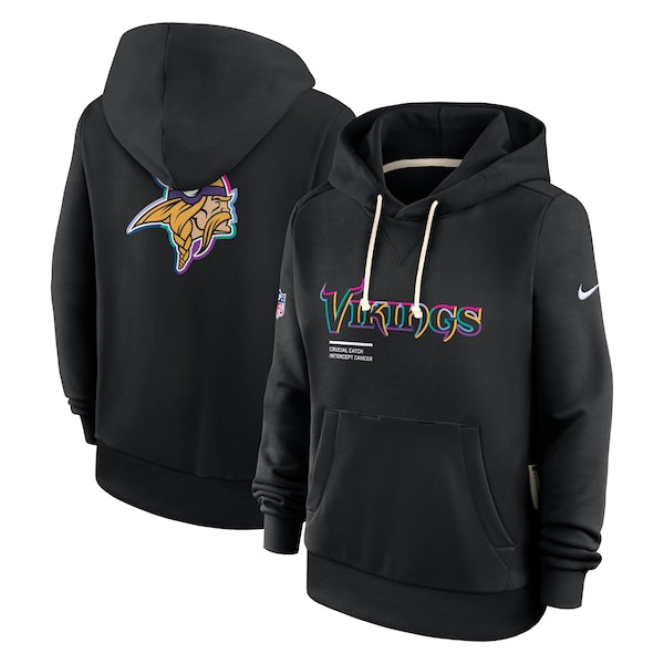 Minnesota Vikings Nike Women's 2025 NFL Crucial Catch Sideline Standard Issue Dri-FIT Hoodie - Black