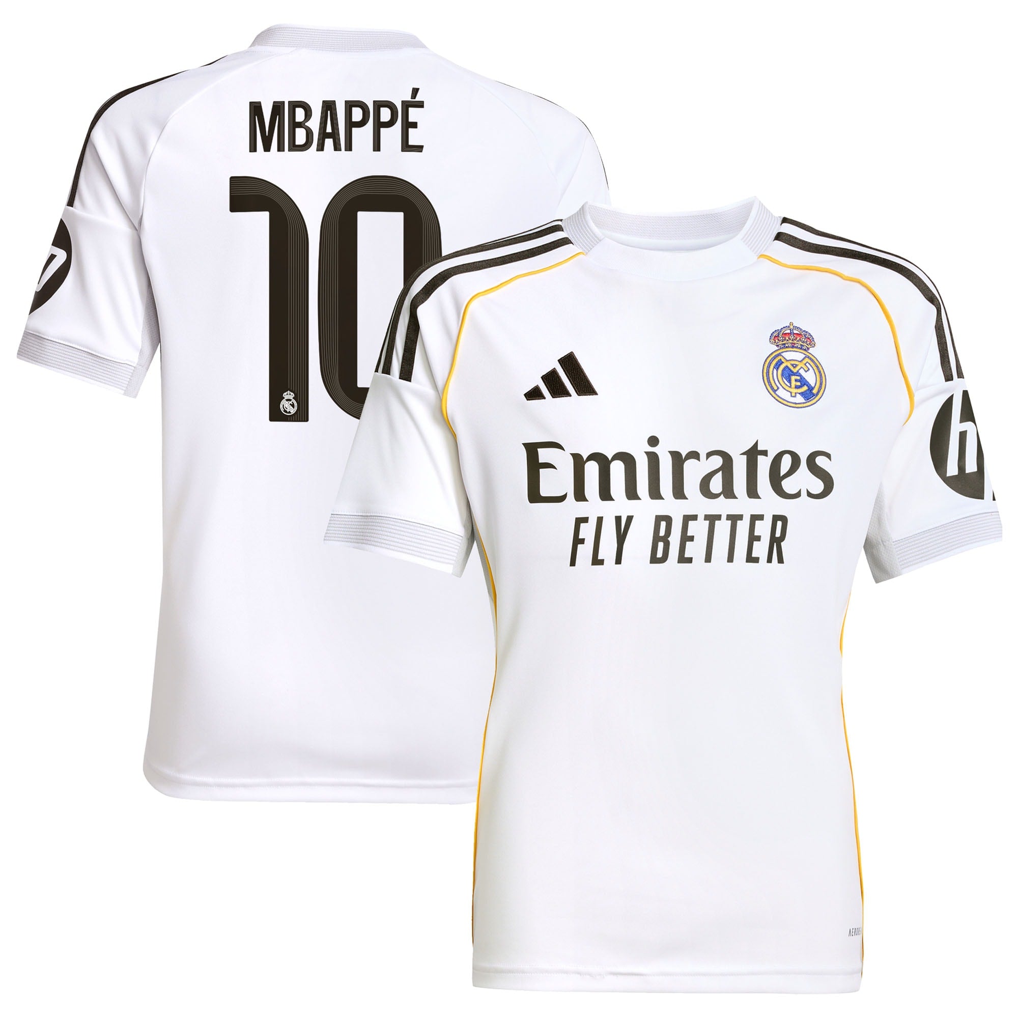 Kylian Mbappé Los Merengues adidas Youth 2025/26 Away Replica Player Jersey - Blue/White
