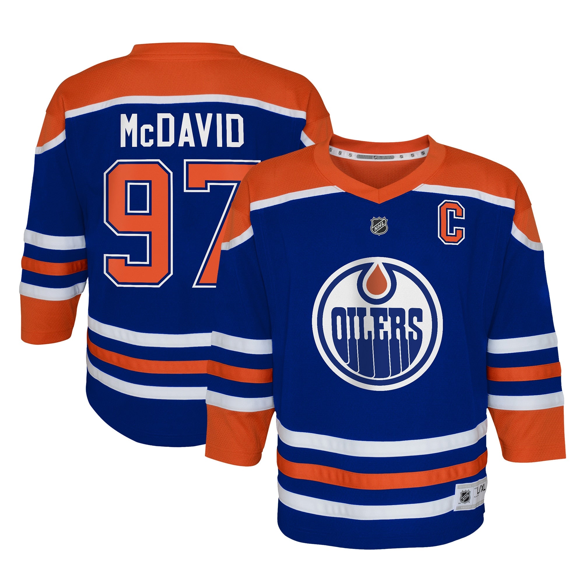 Connor McDavid Edmonton Oilers Youth Alternate Replica Player Jersey - Light Beige/Royal
