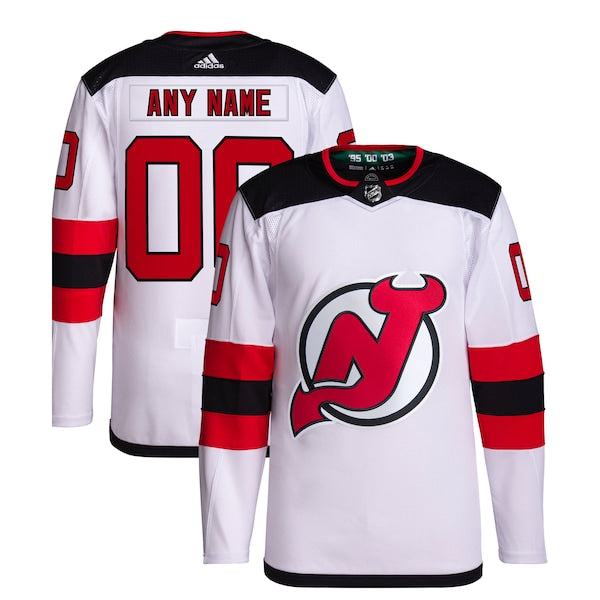 New Jersey Devils adidas  Away  Primegreen Authentic Custom Jersey - White