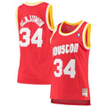 Hakeem Olajuwon Houston Rockets Women's 1993/94 Hardwood Classics Swingman Jersey - Red/Navy