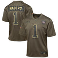 Malik Nabers New York Giants Nike Youth 2025 Salute to Service Game Jersey - Olive