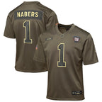 Malik Nabers New York Giants Nike Youth 2025 Salute to Service Game Jersey - Olive