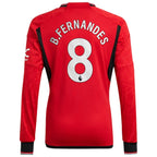 Bruno Fernandes Manchester United adidas 2023/24 Home Replica Long Sleeve Player Jersey - Red