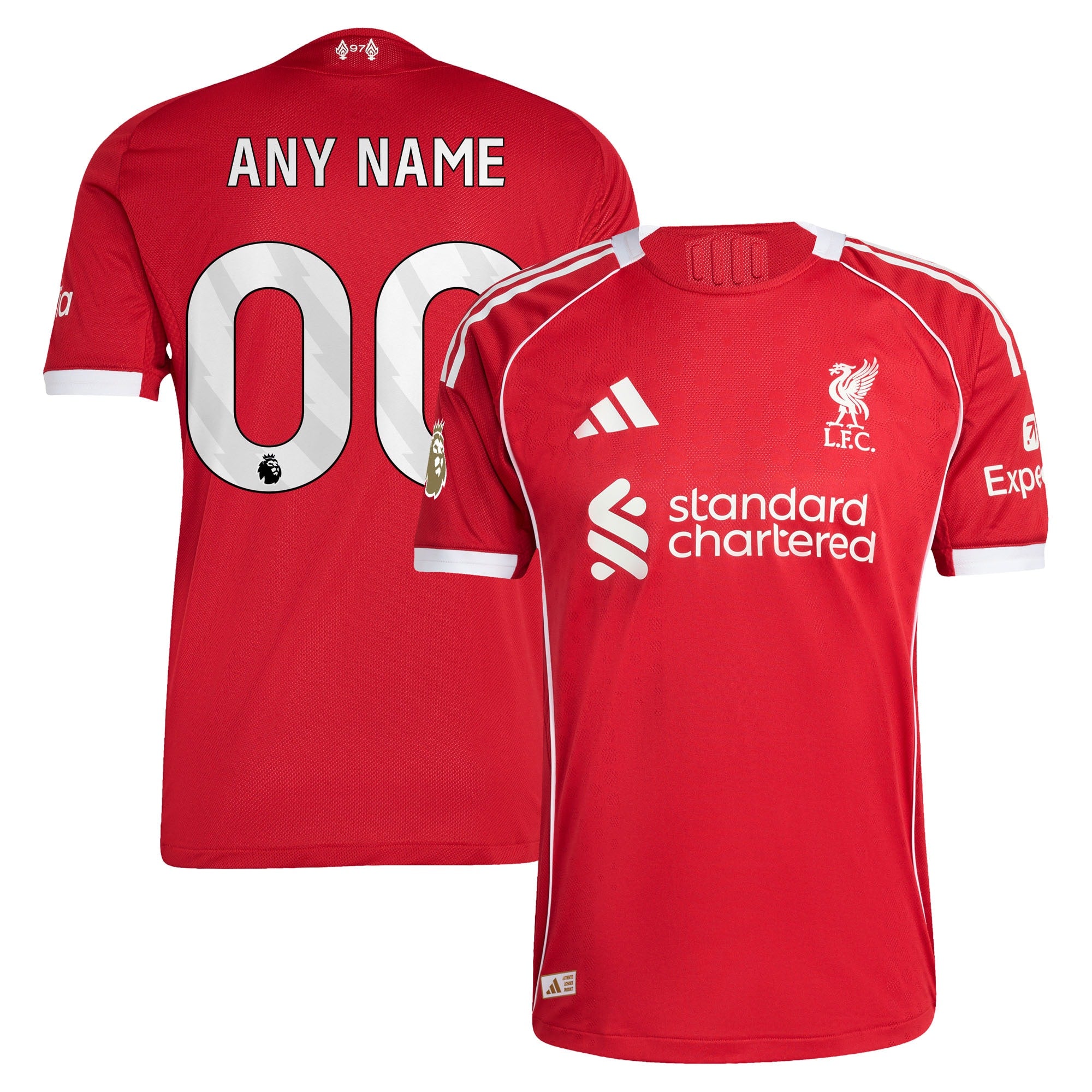 Liverpool adidas 2025/26 Away Authentic Custom Jersey - White/Green/Red