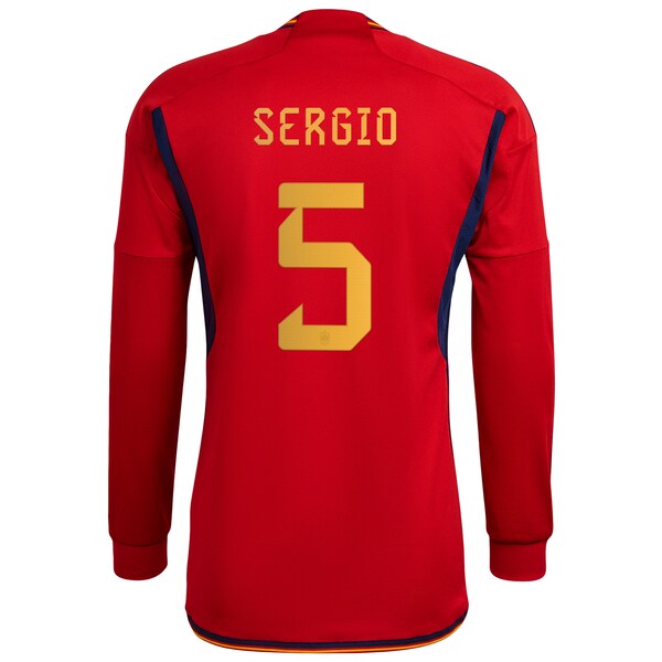 Sergio Busquets Spain National Team adidas 2022/23 Home Replica Long Sleeve Player Jersey - Red