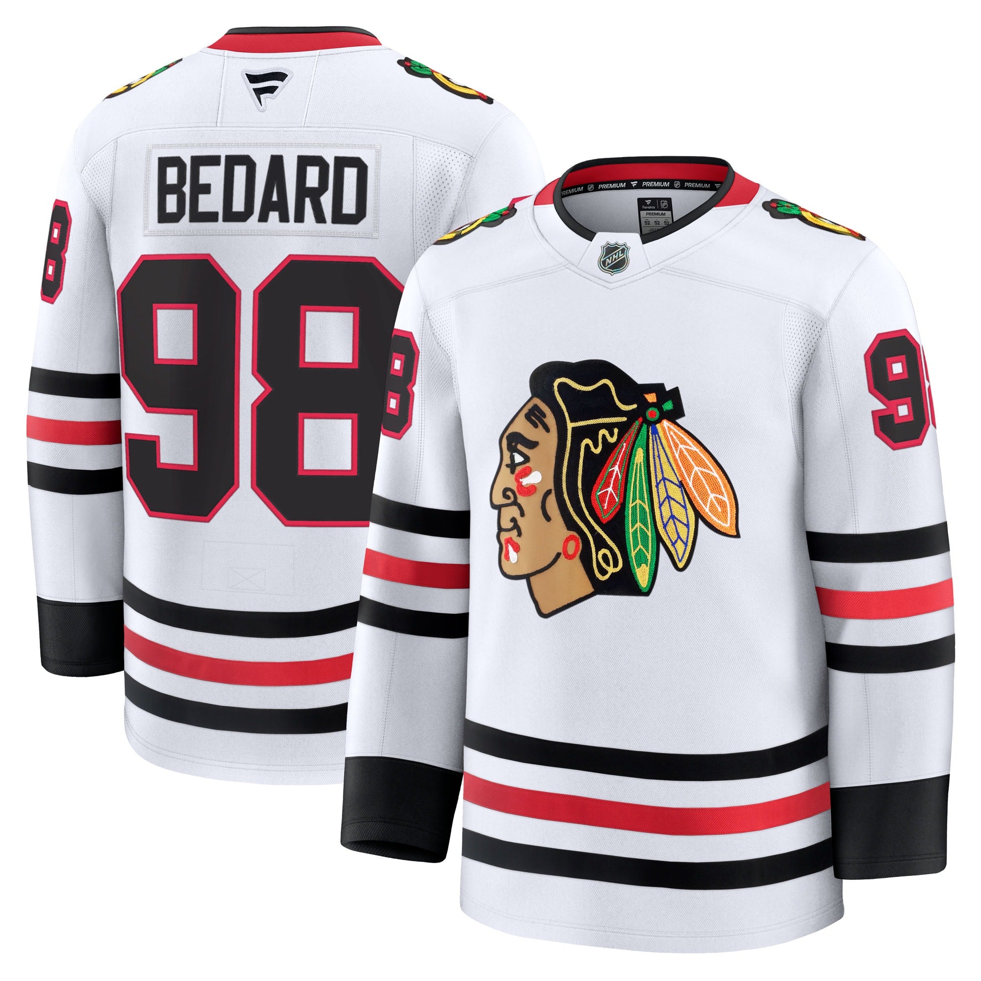 Connor Bedard Chicago Blackhawks  Home Premium Jersey - Red/White