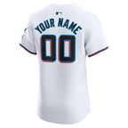 Miami Marlins Nike Home Elite Custom Jersey - White