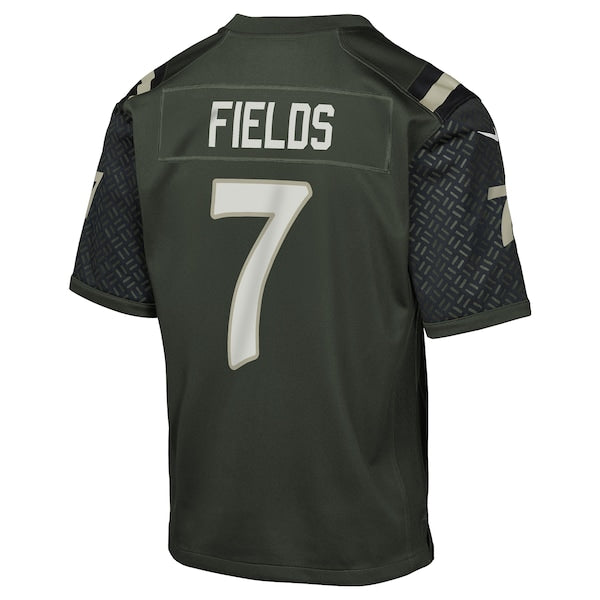 Justin Fields New York Jets Nike Youth 2025 Rivalries Collection Game Jersey - Gotham Green