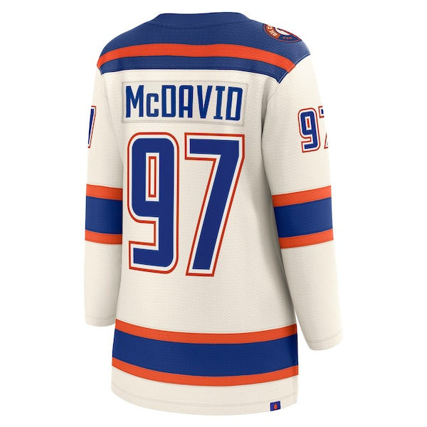 Connor McDavid Edmonton Oilers  Women's Alternate Breakaway Jersey - Light Beige/Royal
