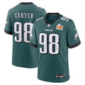 Jalen Carter Philadelphia Eagles Nike Super Bowl LIX Game Player Jersey - Midnight Green