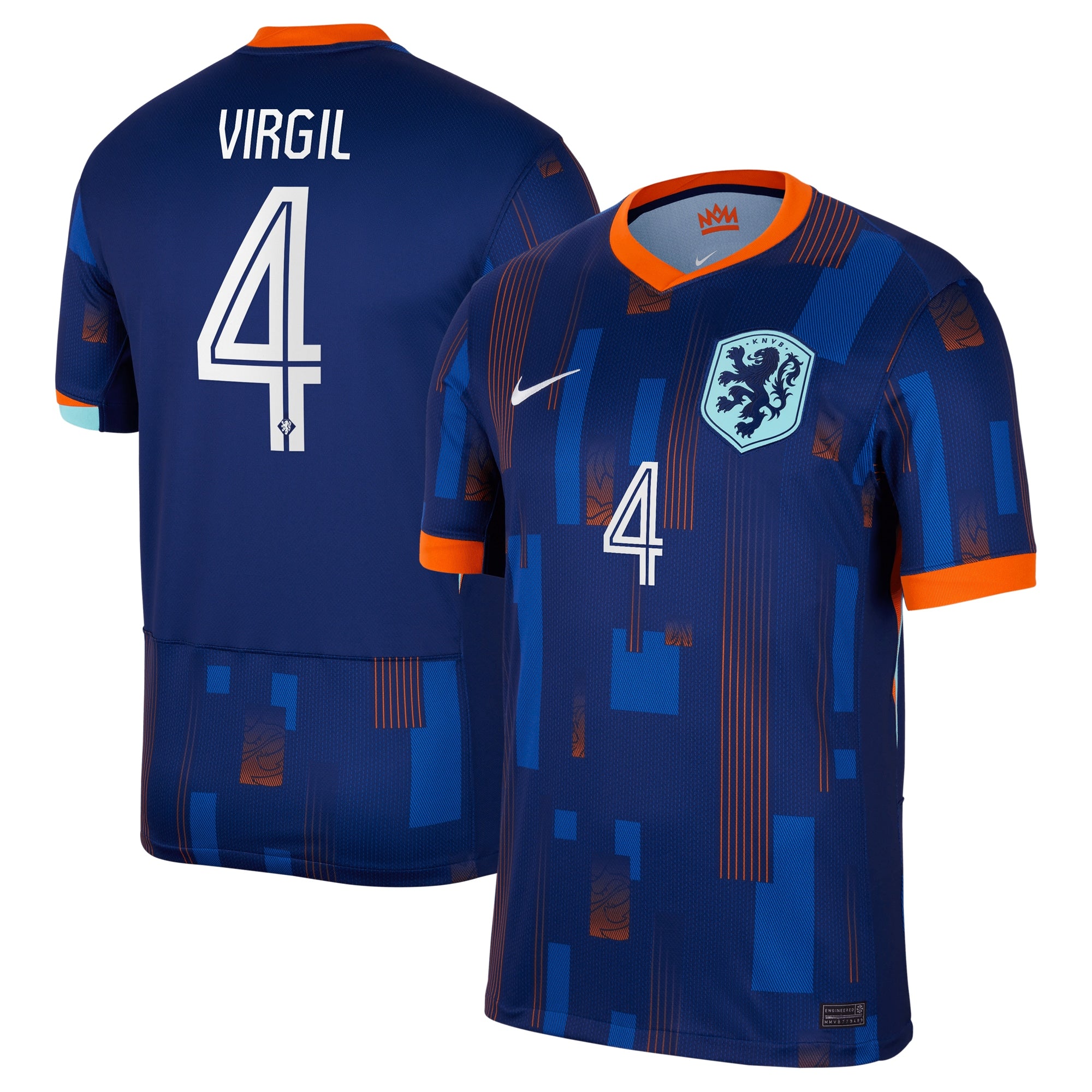 Virgil van Dijk Netherlands National Team Nike 2024 Home Replica Jersey - Orange/Blue