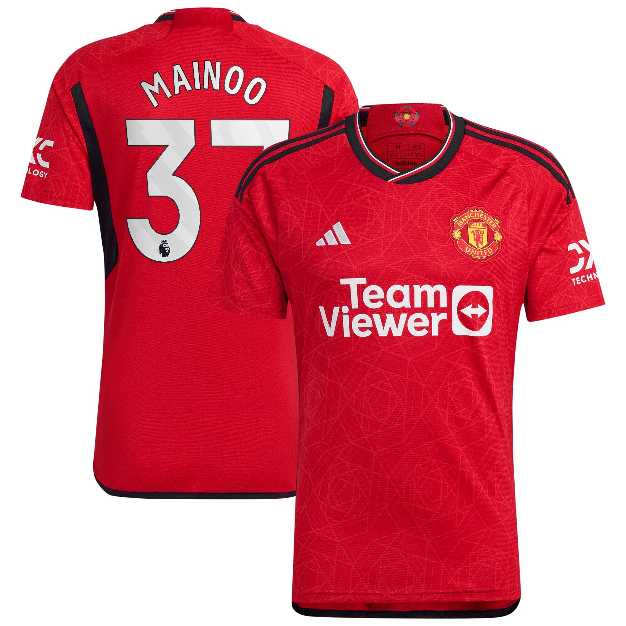 Kobbie Mainoo Manchester United adidas 2023/24 Away Replica Player Jersey - Green/Red