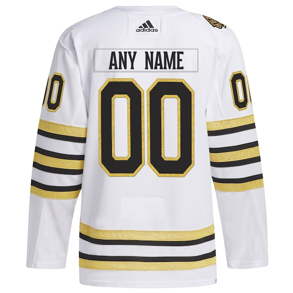 Boston Bruins adidas   100th Anniversary Primegreen Authentic Custom Jersey - White