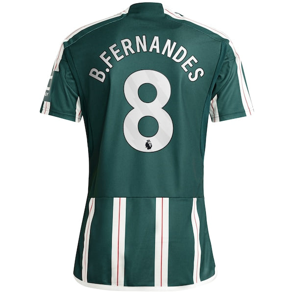 Bruno Fernandes Manchester United adidas 2023/24 Away Replica Player Jersey - Green/Red