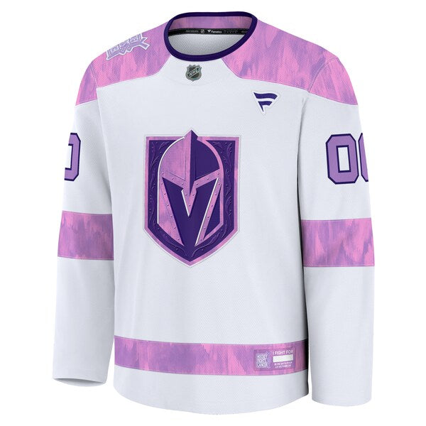 Vegas Golden Knights  2024 Hockey Fights Cancer Custom Practice Jersey - White