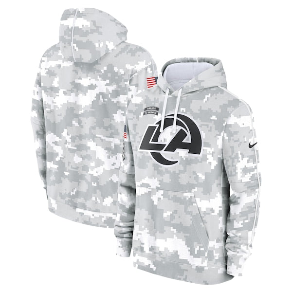 Los Angeles Rams Nike 2024 Salute to Service Club Fleece Pullover Hoodie - Arctic Camo