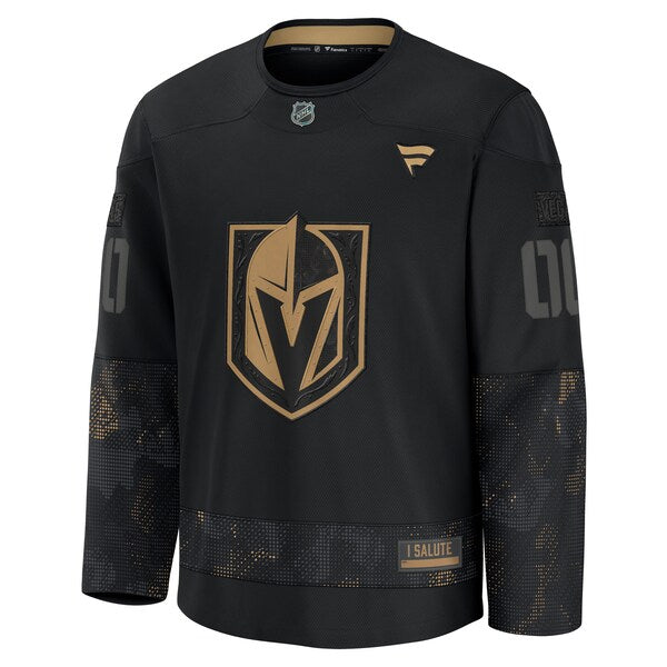 Vegas Golden Knights  2024 Military Appreciation Personalized Long Sleeve Practice Jersey - Black