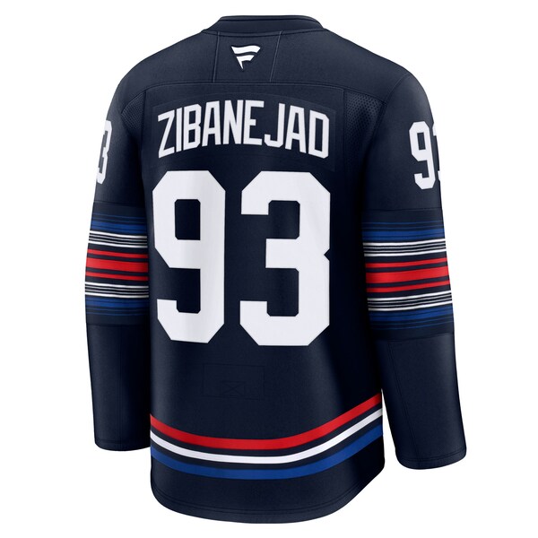 Mika Zibanejad New York Rangers  Alternate Premium Jersey - Navy/Blue/White