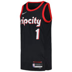 Anfernee Simons Portland Trail Blazers Nike Swingman Player Jersey - City Edition - Black/Red