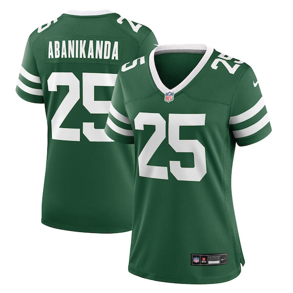 Israel Abanikanda New York Jets Nike Women's Team Game Jersey - Legacy Green