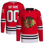 Chicago Blackhawks adidas  Home  Primegreen Authentic Custom Jersey - Red
