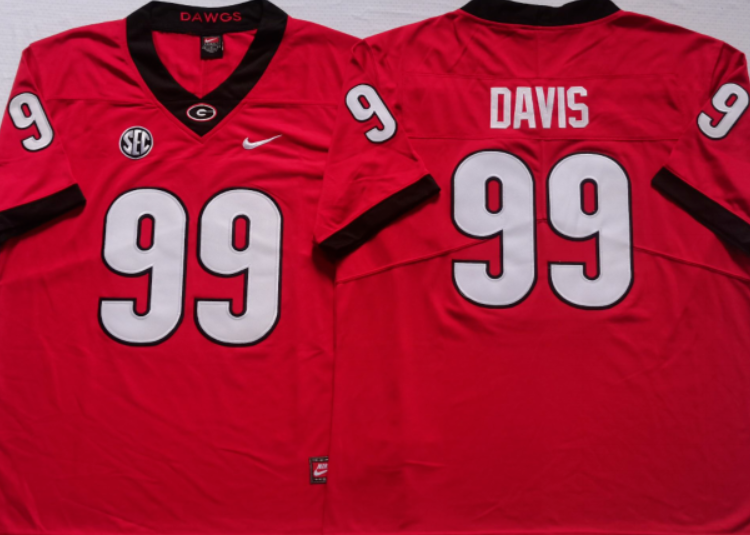 Jordan Davis NCAA Georgia Bulldogs Nike Vapor Limited Jersey
