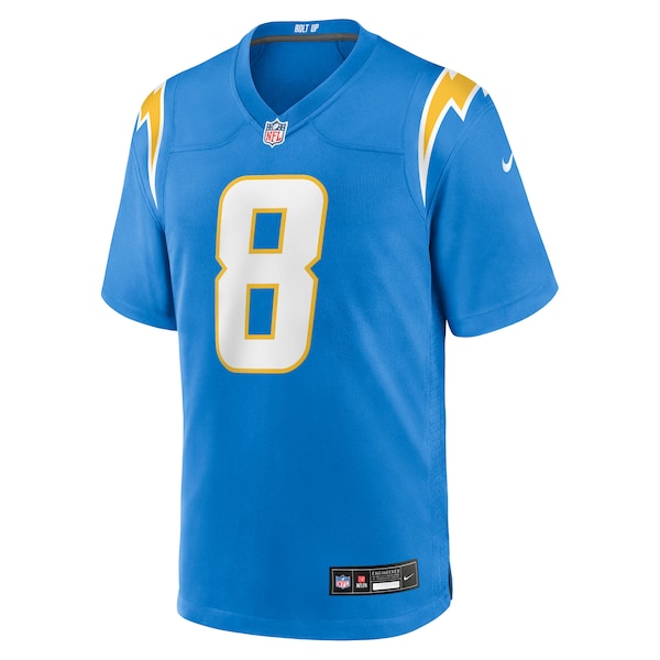 Omarion Hampton Los Angeles Chargers Nike 2025 NFL Draft First Round Pick Game Jersey - Powder Blue