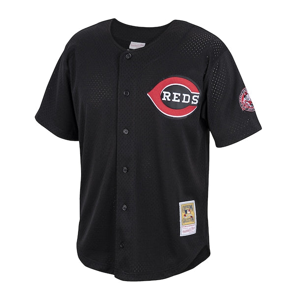 Ken Griffey Jr. Cincinnati Reds  Cooperstown Collection Mesh Batting Practice Button-Up Jersey  - Black