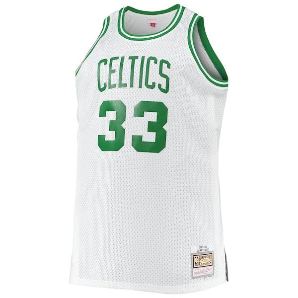 Larry Bird Boston Celtics Big & Tall 1985/86 Hardwood Classics Swingman Jersey - White