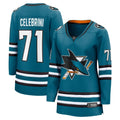 Macklin Celebrini San Jose Sharks  Women's  Home Breakaway Jersey – Teal