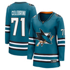 Macklin Celebrini San Jose Sharks  Women's  Home Breakaway Jersey – Teal