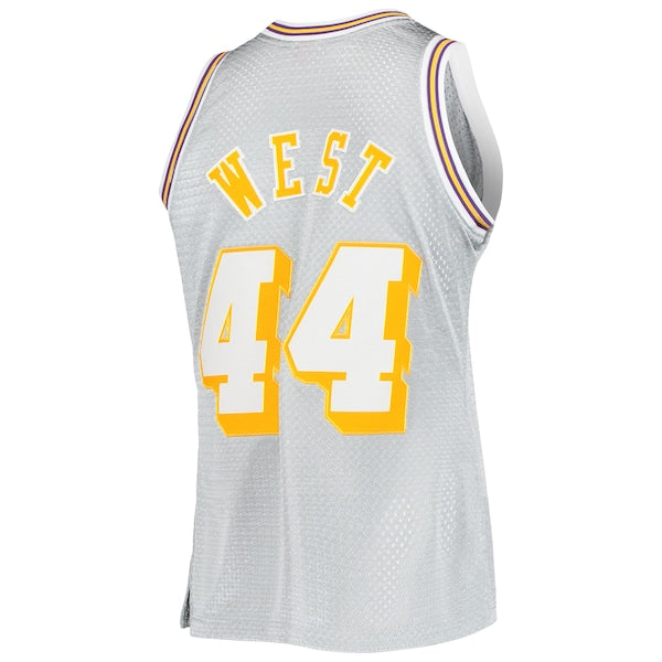 Jerry West Los Angeles Lakers 75th Anniversary 1971/72 Hardwood Classics Swingman Jersey - Silver