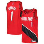 Anfernee Simons Portland Trail Blazers Jordan Brand Swingman Player Jersey - Statement Edition - Red/Black