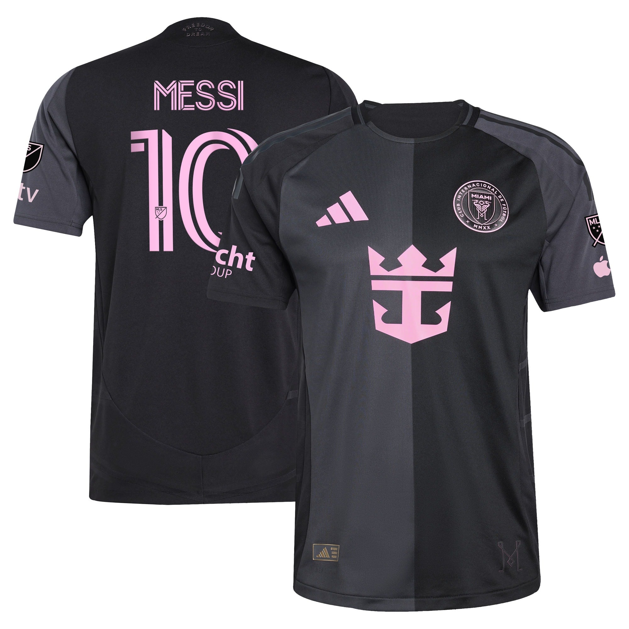 Lionel Messi Inter Miami CF adidas 2025 Euforia Authentic Player Jersey - Light Pink/Blue/Black