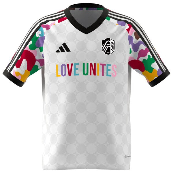 St. Louis City SC adidas Youth 2024 Pride Pre-Match Top - White