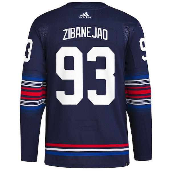 Mika Zibanejad New York Rangers adidas Alternate Authentic Primegreen Player Jersey - Navy