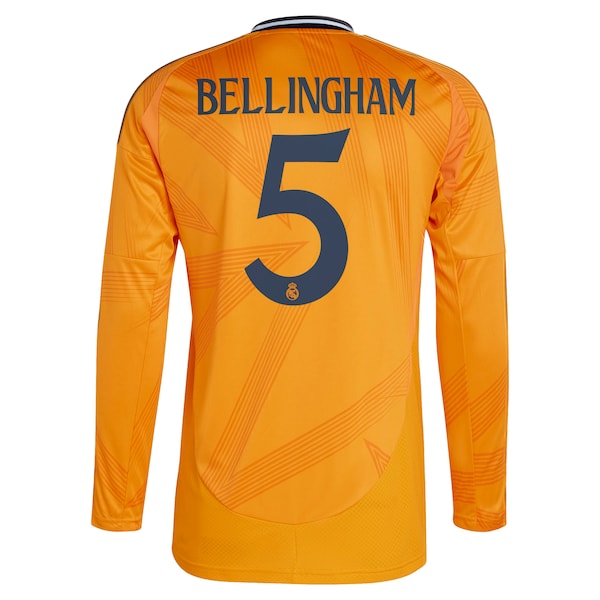 Jude Bellingham Los Merengues adidas 2024/25 Away Replica Long Sleeve Player Jersey - Orange