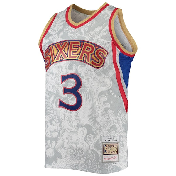 Allen Iverson Philadelphia 76ers Hardwood Classics 1996/97 Lunar New Year Swingman Jersey - White