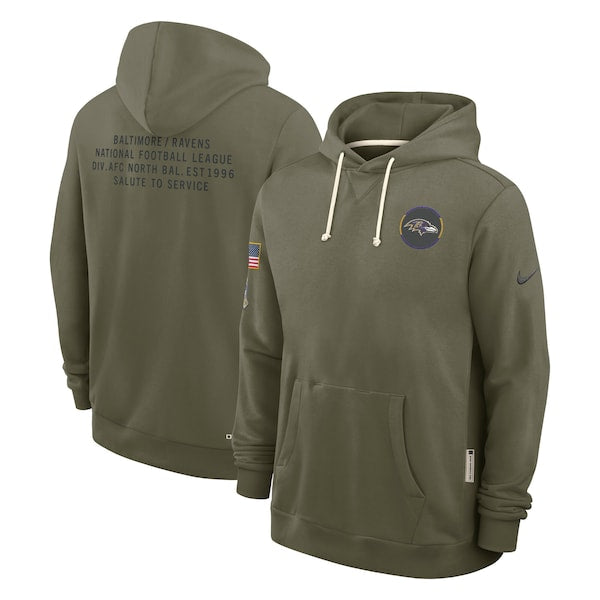Baltimore Ravens Nike 2025 Salute to Service Sideline Standard Issue Dri-FIT Hoodie - Olive
