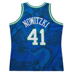 Dirk Nowitzki Dallas Mavericks 1998-2019 Hardwood Classics Asian Heritage 6.0 Swingman Throwback Player Jersey - Blue