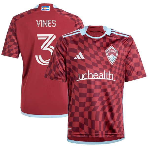 Sam Vines Colorado Rapids adidas Youth 2024 One Flag Kit Replica Player Jersey - Burgundy