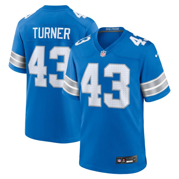 James Turner Detroit Lions Nike Game Jersey -  Blue